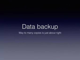 Data backup  Way to many copies is just about right  I have never had a drive fail  Said