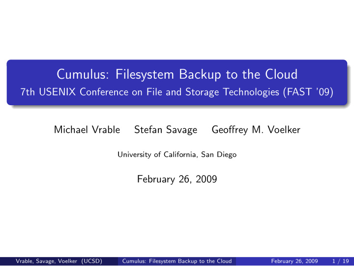 cumulus filesystem backup to the cloud