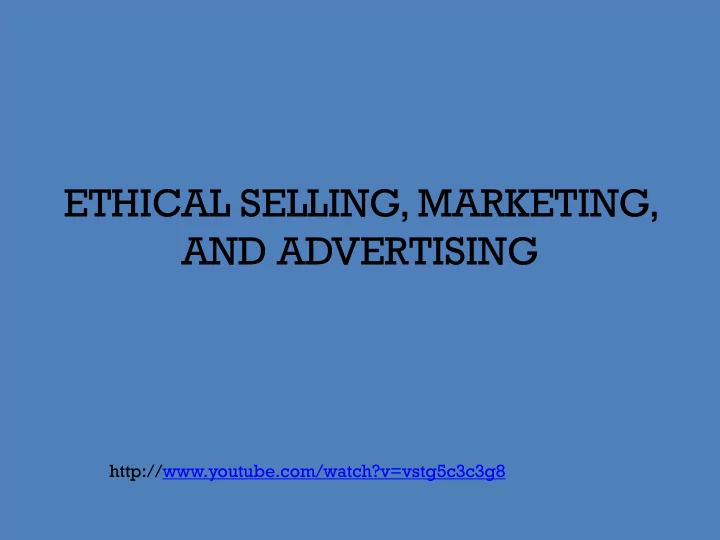 ethical selling marketing
