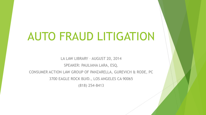 auto fraud litigation