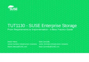 Agenda  What Is SUSE Enterprise Storage 5.5  Requirements  Planning and Sizing