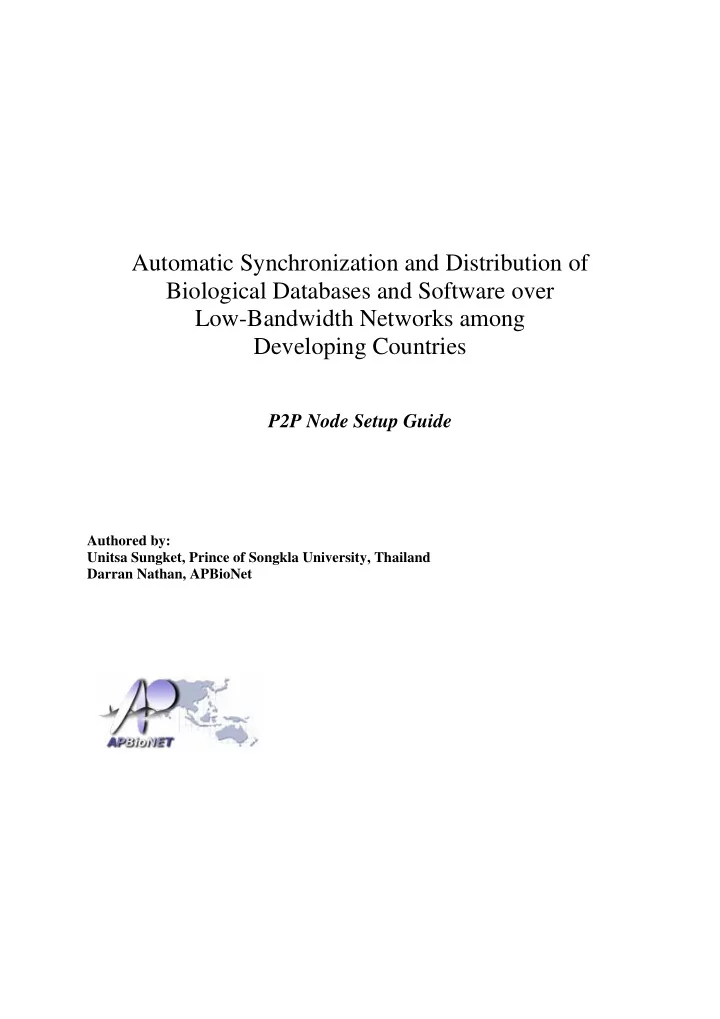 automatic synchronization and distribution of biological