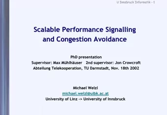 Scalable Performance  Performance Signalling  Signalling  Scalable  and Congestion Avoidance