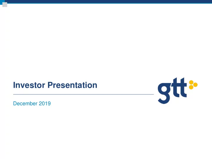 investor presentation