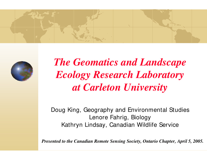 the geomatics and landscape ecology research laboratory