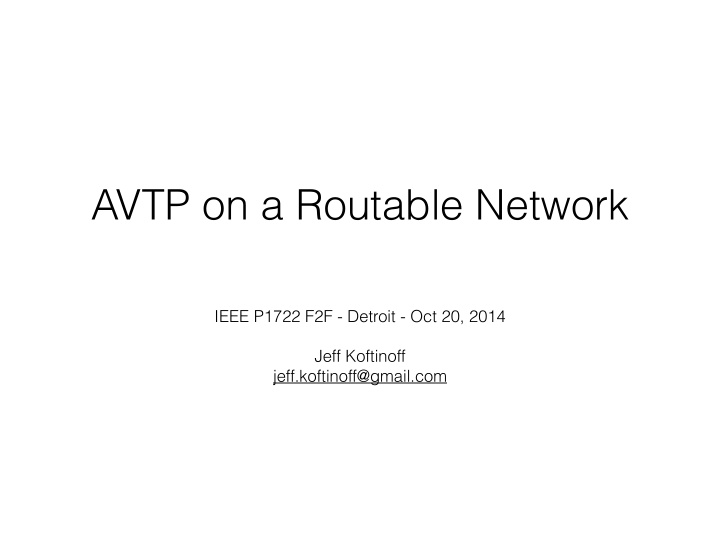 avtp on a routable network