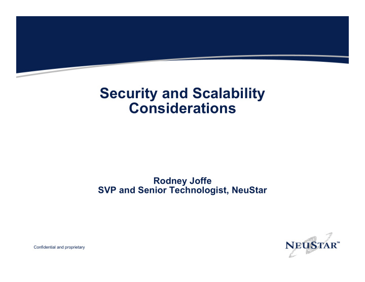 security and scalability considerations