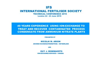 IFS  INTERNATIONAL FERTILISER SOCIETY  TECHNICAL CONFERENCE 2015  London 22 - 23 June 2015  40