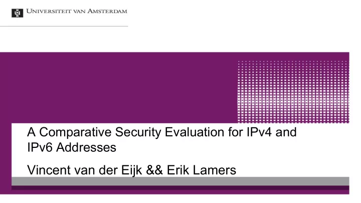 vincent van der eijk erik lamers comparing ipv4 port