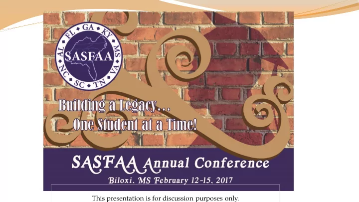 this presentation is for discussion purposes only sula
