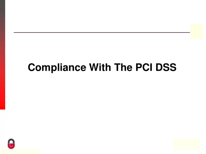 compliance with the pci dss