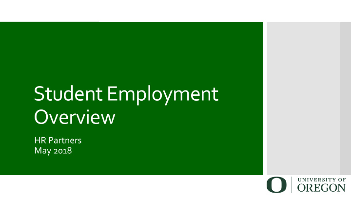 student employment overview