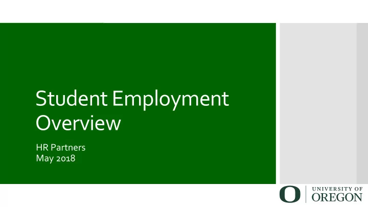student employment overview