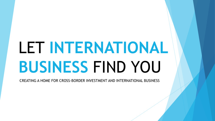 let international business find you