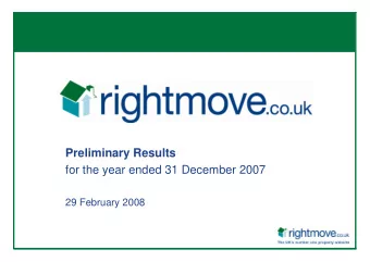 Preliminary Results  for the year ended 31 December 2007  29 February 2008  Disclaimer