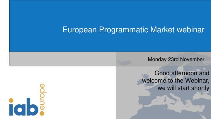european programmatic market webinar
