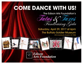 Table of Contents  Our Mission  About The Executive Director  Our Dance Company  Our Accolades  Our