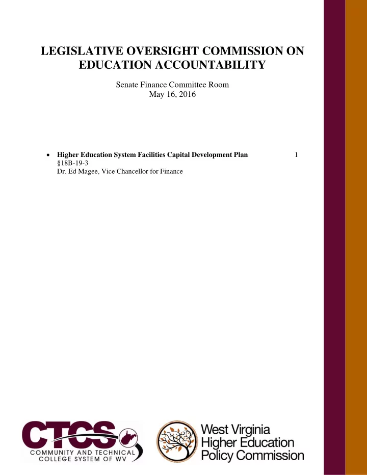legislative oversight commission on education