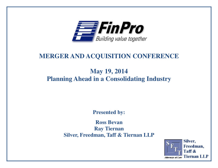 merger and acquisition conference may 19 2014 planning
