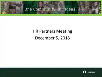HR Partners Meeting  December 5, 2018  Introduction to Business  MyTrack Recruitment Module