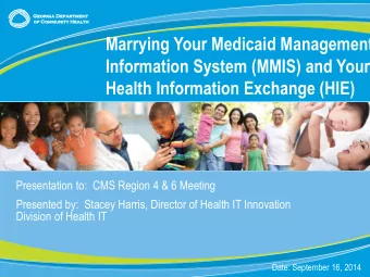 Information System (MMIS) and Your  Health Information Exchange (HIE)  Presentation to:  CMS Region