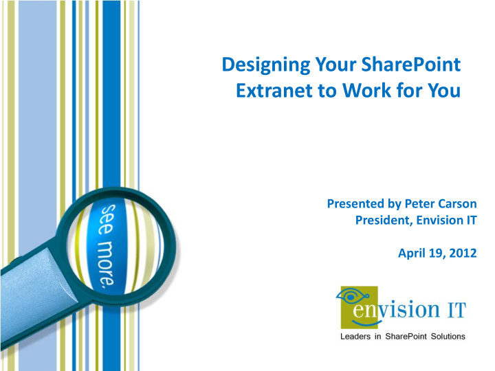 designing your sharepoint extranet to work for you