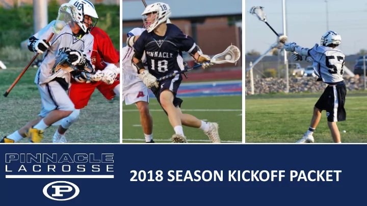 2018 season kickoff packet 2018 coaching staff