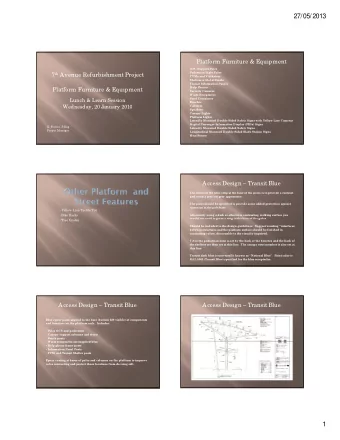 27/05/2013  Platform Furniture &amp; Equipment  OSC Support Poles 7 th Avenue Refurbishment Project