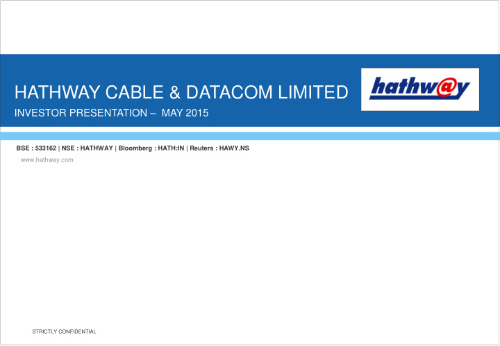 hathway cable datacom limited