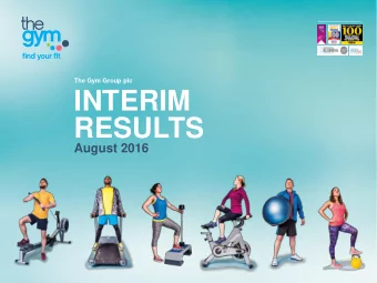 INTERIM  RESULTS  August 2016  Forward-looking  statement disclaimer  This presentation and