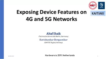 4G and 5G Networks  Altaf  af Shai  aik  (Technische Universitt Berlin, Germany)  Ravishankar