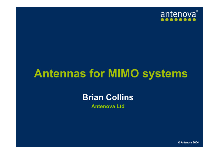 antennas for mimo systems