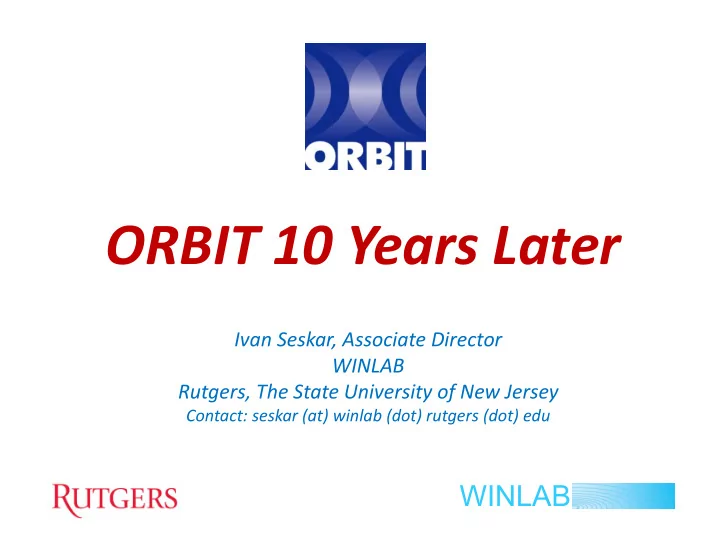 orbit 10 years later