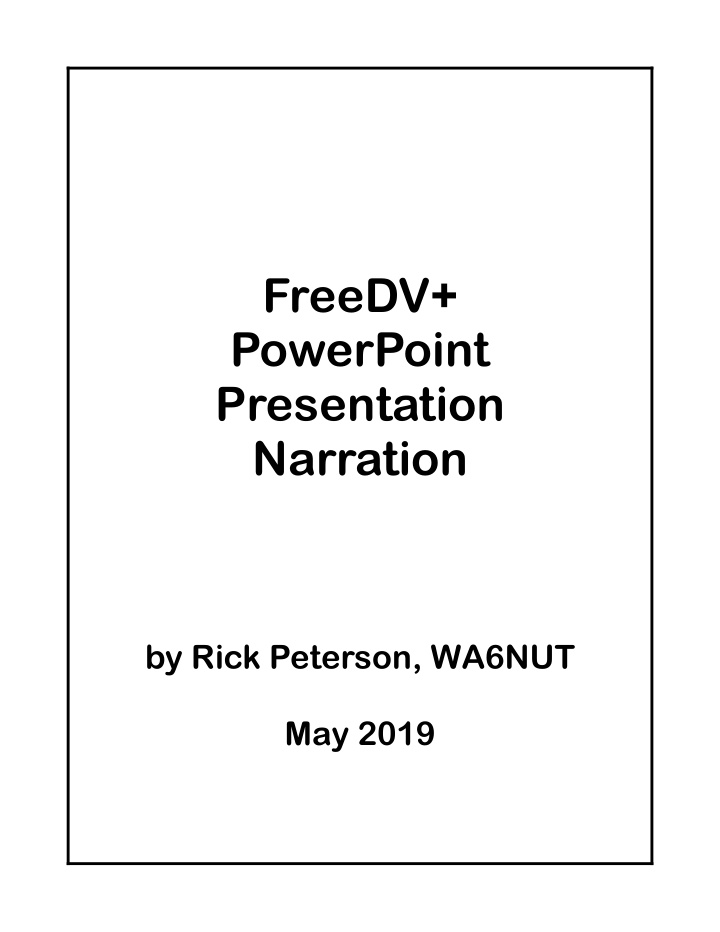 freedv powerpoint presentation narration