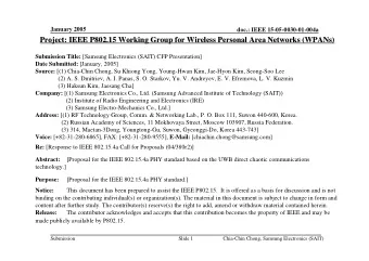 Project: IEEE P802.15 Working Group for Wireless Personal Area Networks (  etworks (WPANs  WPANs)