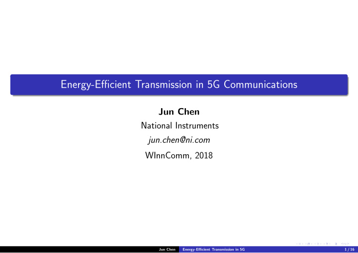 energy efficient transmission in 5g communications