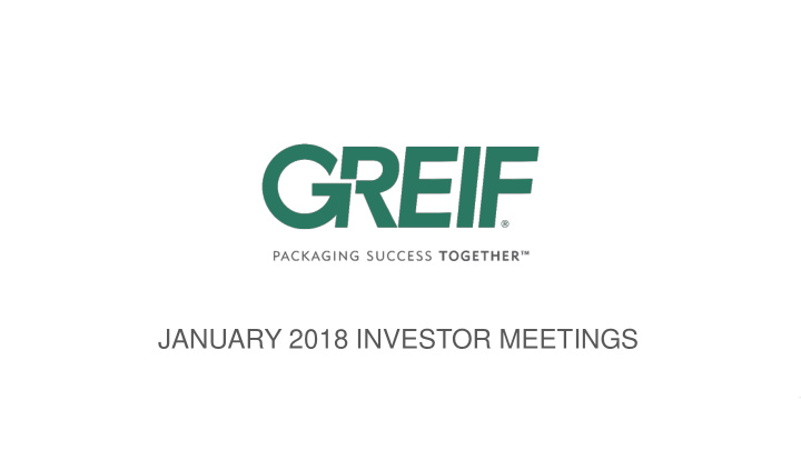 january 2018 investor meetings safe harbor