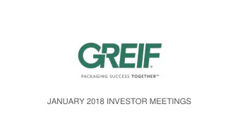 JANUARY 2018 INVESTOR MEETINGS  Safe harbor  FORWARD-LOOKING STATEMENTS    This presentation