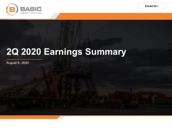 2Q 2020 Earnings Summary  August 6, 2020  Legal Disclaimer  This communication contains certain