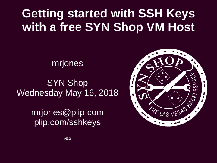 getting started with ssh keys with a free syn shop vm host