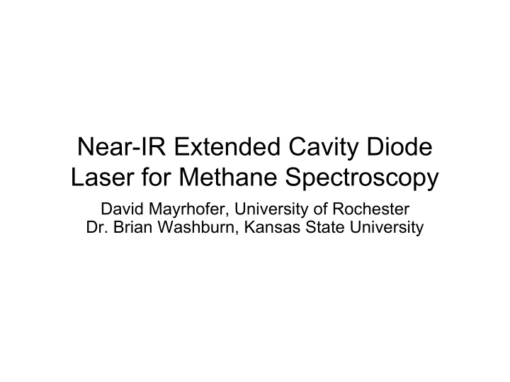 near ir extended cavity diode laser for methane