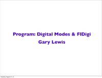 program digital modes fldigi gary lewis