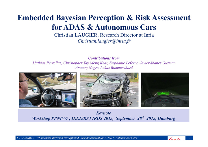 embedded bayesian perception risk assessment for adas
