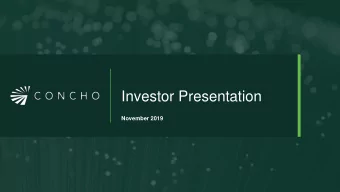 Investor Presentation  November 2019  Forward-Looking Statements and Other Disclaimers These
