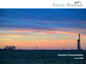 Investor Presentation  June 2020  Disclaimer  FORWARD-LOOKING STATEMENTS  This document contains