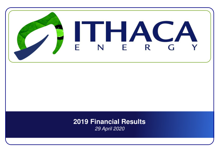 2019 financial results