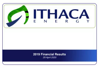 2019 Financial Results  29 April 2020  Cautionary Statement This proprietary presentation