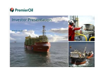 Investor Presentation  March 2018  Forward-looking statements  This presentation may contain