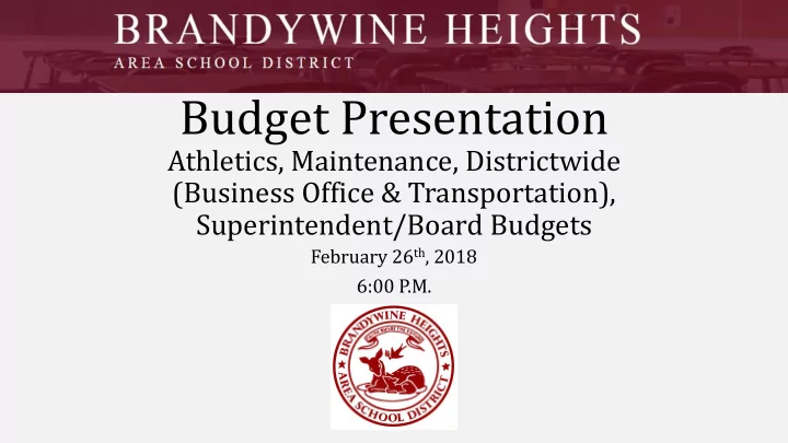 budget presentation