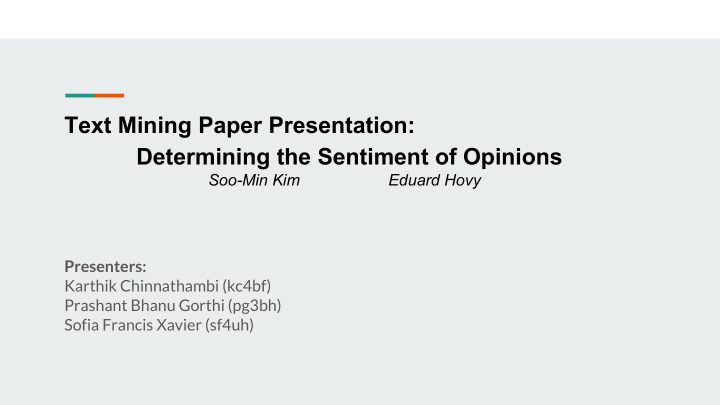 text mining paper presentation determining the sentiment